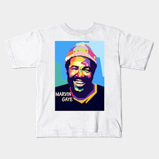 Marvin Gaye Wpap Pop Art Kids T-Shirt